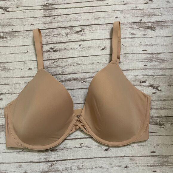 Soma Womens Lightly Lined Plunge Bra Underwire Size 36DD Beige Back Closure - Picture 1 of 8